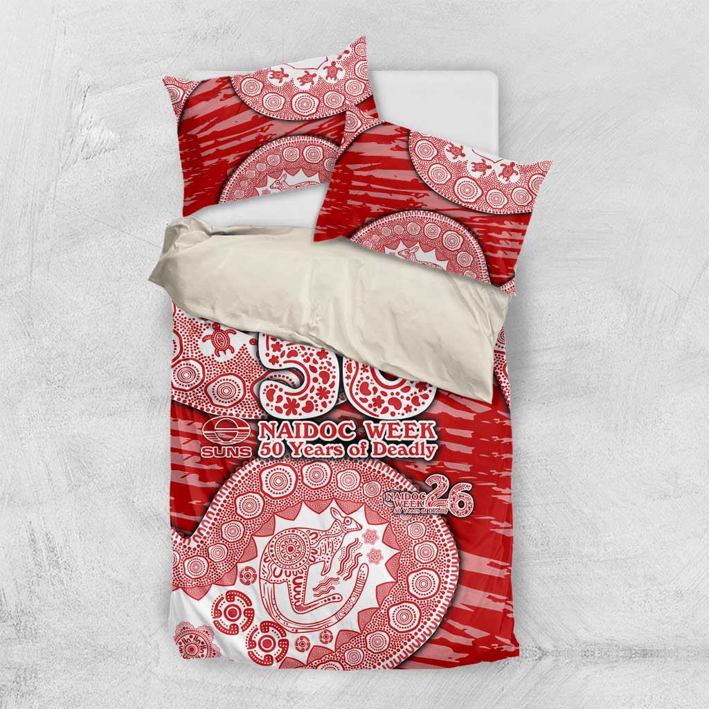 Gold Coast Suns NAIDOC Week 2026 Bedding Set Australian Aboriginal Dot Art Dreamtime Pattern Style
