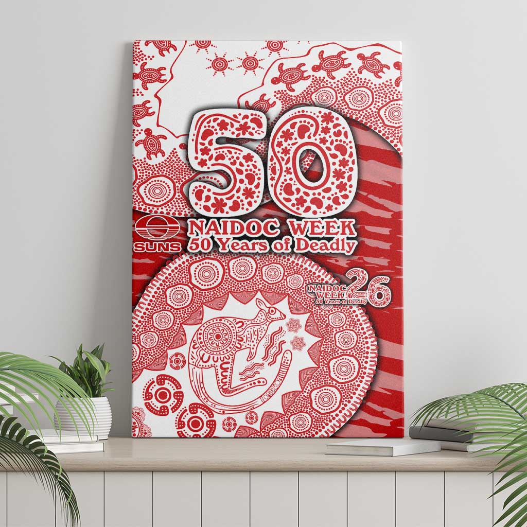 Gold Coast Suns NAIDOC Week 2026 Canvas Wall Art Australian Aboriginal Dot Art Dreamtime Pattern Style