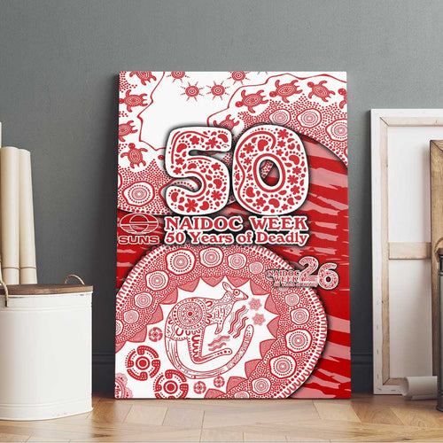 Gold Coast Suns NAIDOC Week 2026 Canvas Wall Art Australian Aboriginal Dot Art Dreamtime Pattern Style
