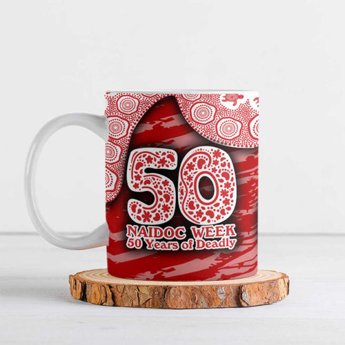 Gold Coast Suns NAIDOC Week 2026 Ceramic Mug Australian Aboriginal Dot Art Dreamtime Pattern Style