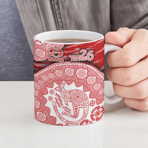 Gold Coast Suns NAIDOC Week 2026 Ceramic Mug Australian Aboriginal Dot Art Dreamtime Pattern Style