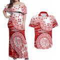Gold Coast Suns NAIDOC Week 2026 Couples Matching Off Shoulder Maxi Dress and Hawaiian Shirt Australian Aboriginal Dot Art Dreamtime Pattern Style