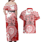 Gold Coast Suns NAIDOC Week 2026 Couples Matching Off Shoulder Maxi Dress and Hawaiian Shirt Australian Aboriginal Dot Art Dreamtime Pattern Style