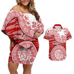 Gold Coast Suns NAIDOC Week 2026 Couples Matching Off Shoulder Short Dress and Hawaiian Shirt Australian Aboriginal Dot Art Dreamtime Pattern Style