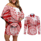 Gold Coast Suns NAIDOC Week 2026 Couples Matching Off Shoulder Short Dress and Long Sleeve Button Shirt Australian Aboriginal Dot Art Dreamtime Pattern Style