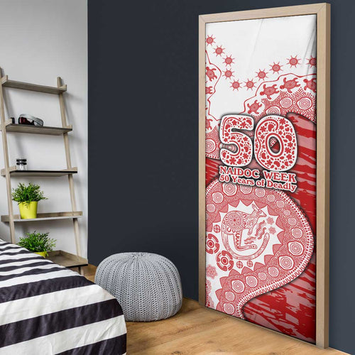 Gold Coast Suns NAIDOC Week 2026 Door Cover Australian Aboriginal Dot Art Dreamtime Pattern Style