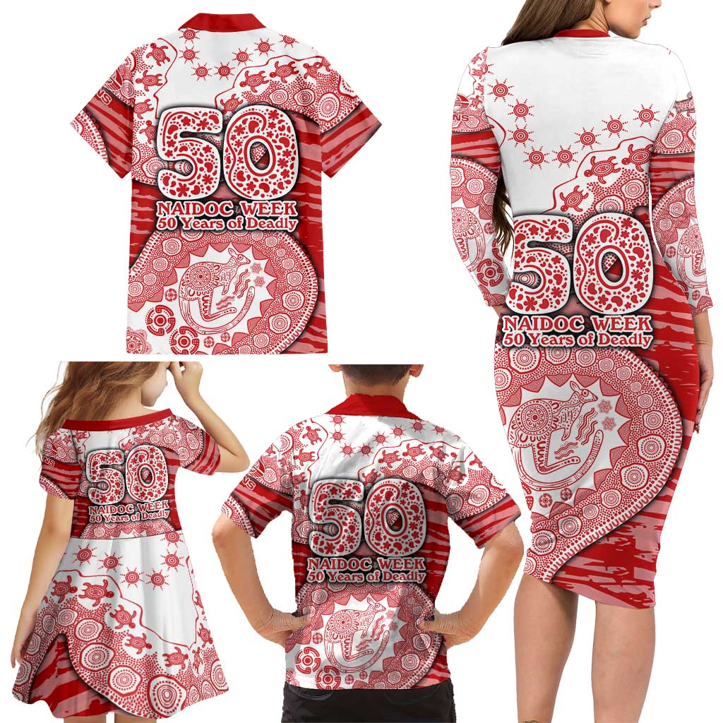 Gold Coast Suns NAIDOC Week 2026 Family Matching Long Sleeve Bodycon Dress and Hawaiian Shirt Australian Aboriginal Dot Art Dreamtime Pattern Style