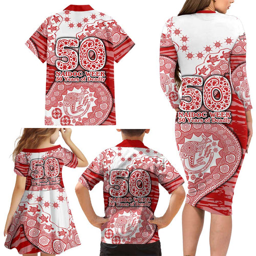 Gold Coast Suns NAIDOC Week 2026 Family Matching Long Sleeve Bodycon Dress and Hawaiian Shirt Australian Aboriginal Dot Art Dreamtime Pattern Style