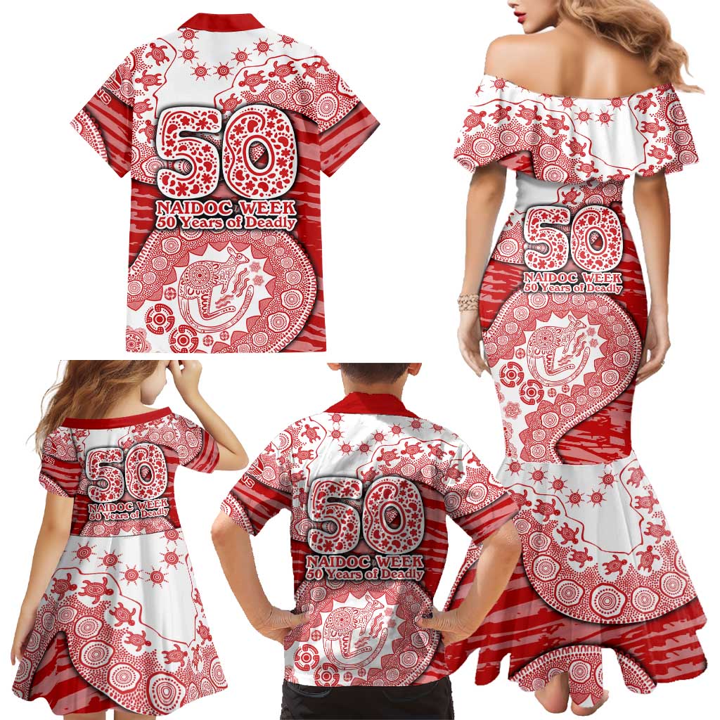 Gold Coast Suns NAIDOC Week 2026 Family Matching Mermaid Dress and Hawaiian Shirt Australian Aboriginal Dot Art Dreamtime Pattern Style