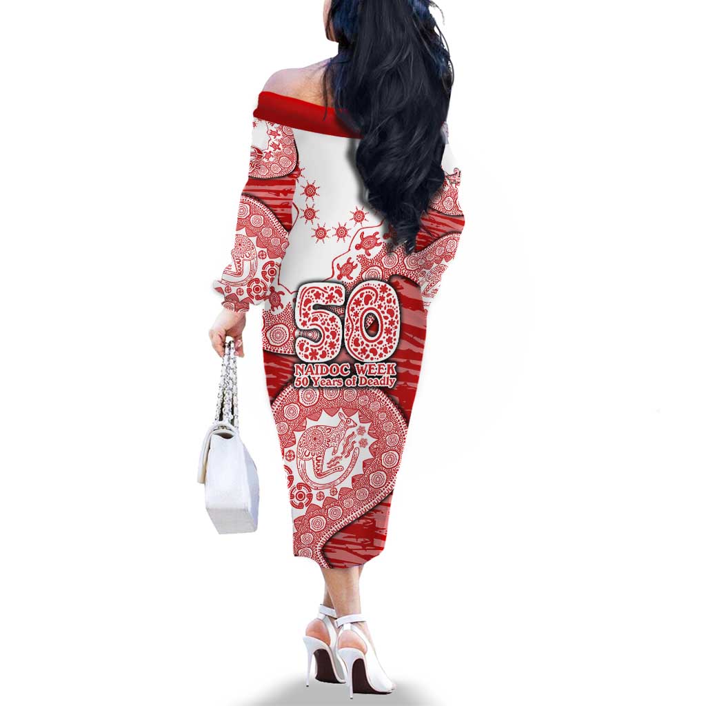 Gold Coast Suns NAIDOC Week 2026 Family Matching Off The Shoulder Long Sleeve Dress and Hawaiian Shirt Australian Aboriginal Dot Art Dreamtime Pattern Style