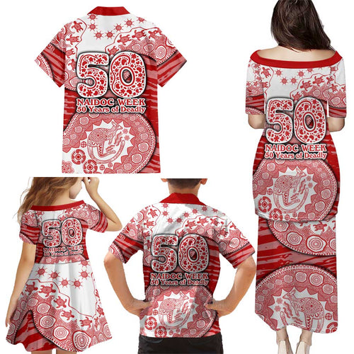 Gold Coast Suns NAIDOC Week 2026 Family Matching Puletasi and Hawaiian Shirt Australian Aboriginal Dot Art Dreamtime Pattern Style