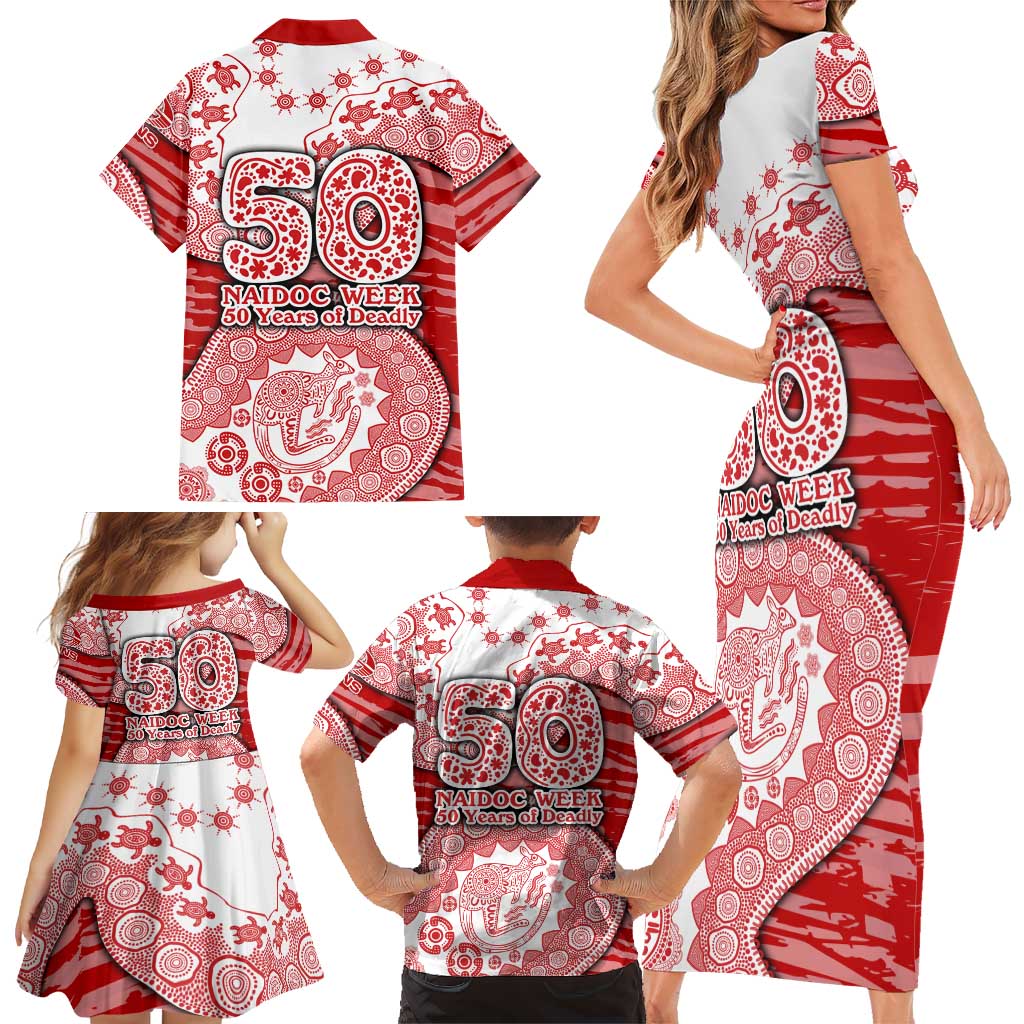 Gold Coast Suns NAIDOC Week 2026 Family Matching Short Sleeve Bodycon Dress and Hawaiian Shirt Australian Aboriginal Dot Art Dreamtime Pattern Style