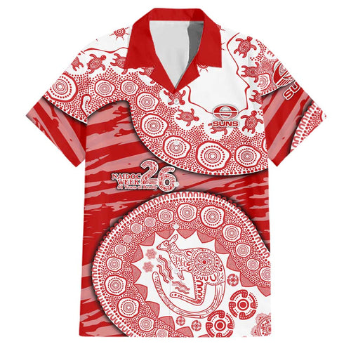 Gold Coast Suns NAIDOC Week 2026 Family Matching Short Sleeve Bodycon Dress and Hawaiian Shirt Australian Aboriginal Dot Art Dreamtime Pattern Style