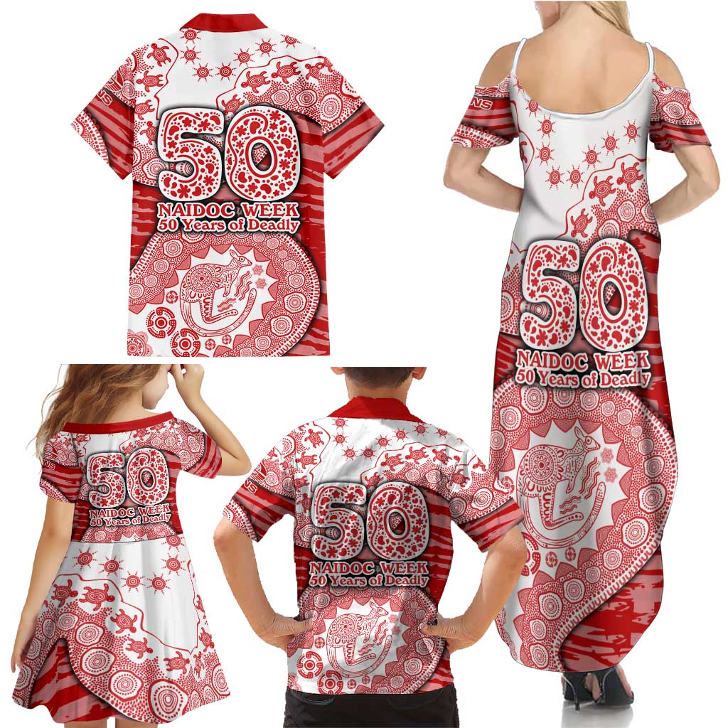 Gold Coast Suns NAIDOC Week 2026 Family Matching Summer Maxi Dress and Hawaiian Shirt Australian Aboriginal Dot Art Dreamtime Pattern Style