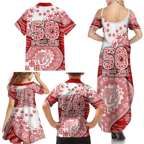 Gold Coast Suns NAIDOC Week 2026 Family Matching Summer Maxi Dress and Hawaiian Shirt Australian Aboriginal Dot Art Dreamtime Pattern Style
