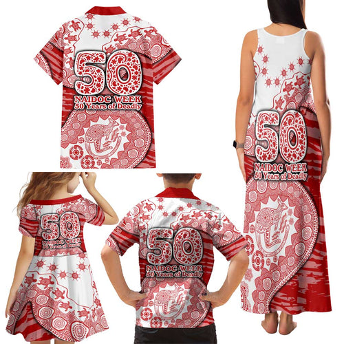 Gold Coast Suns NAIDOC Week 2026 Family Matching Tank Maxi Dress and Hawaiian Shirt Australian Aboriginal Dot Art Dreamtime Pattern Style