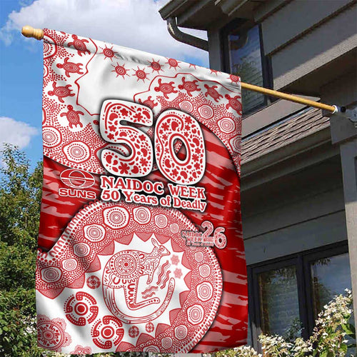 Gold Coast Suns NAIDOC Week 2026 Garden Flag Australian Aboriginal Dot Art Dreamtime Pattern Style