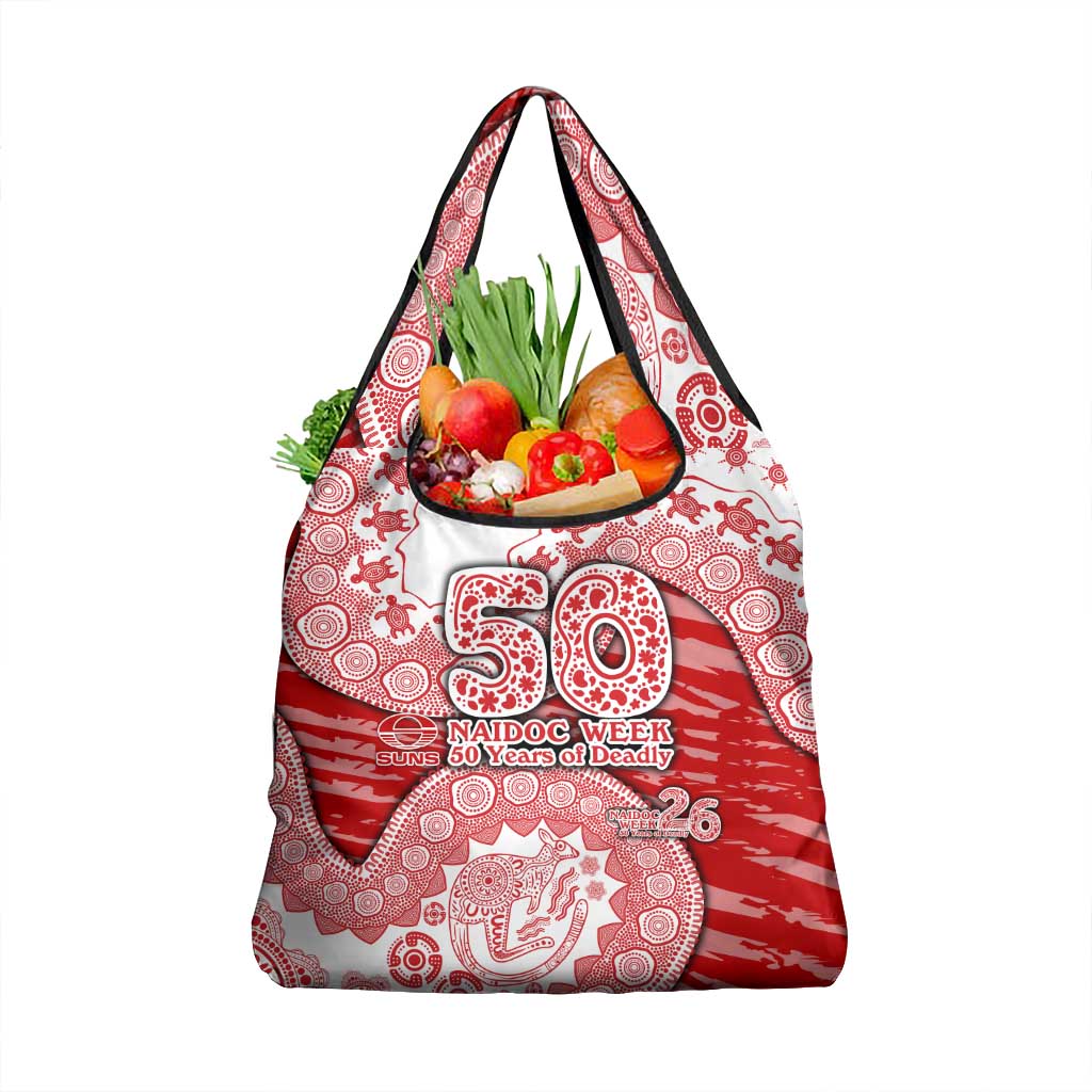 Gold Coast Suns NAIDOC Week 2026 Grocery Bag Australian Aboriginal Dot Art Dreamtime Pattern Style