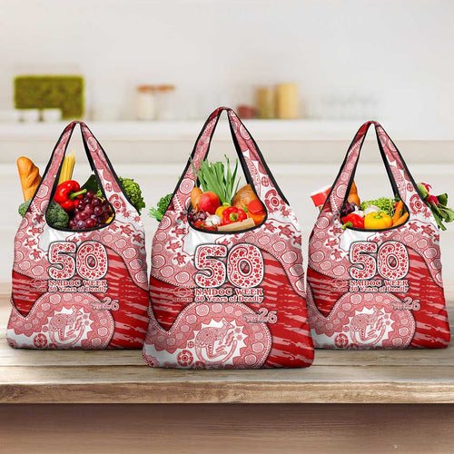 Gold Coast Suns NAIDOC Week 2026 Grocery Bag Australian Aboriginal Dot Art Dreamtime Pattern Style