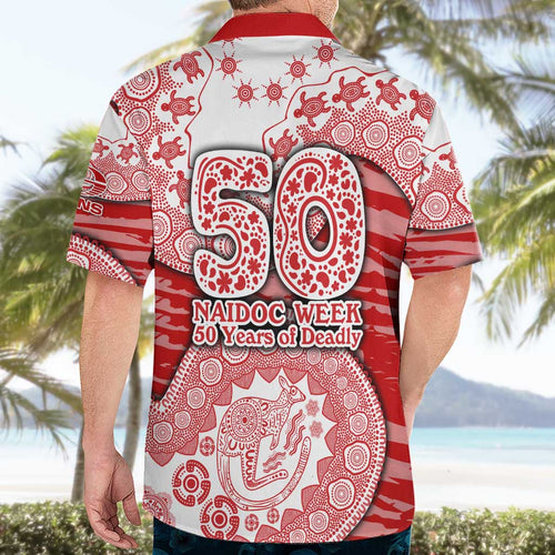 Gold Coast Suns NAIDOC Week 2026 Hawaiian Shirt Australian Aboriginal Dot Art Dreamtime Pattern Style