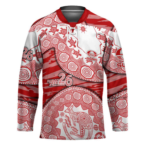 Gold Coast Suns NAIDOC Week 2026 Hockey Jersey Australian Aboriginal Dot Art Dreamtime Pattern Style