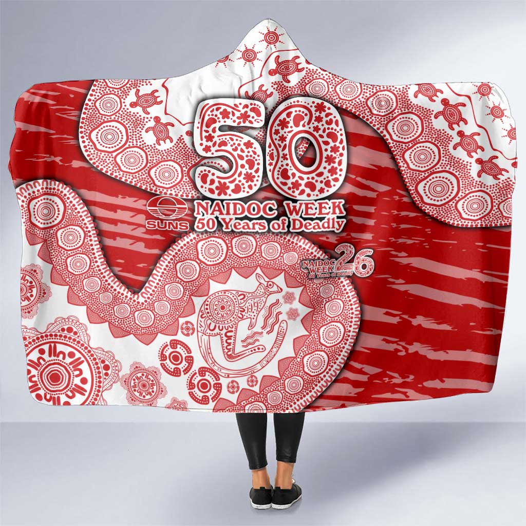 Gold Coast Suns NAIDOC Week 2026 Hooded Blanket Australian Aboriginal Dot Art Dreamtime Pattern Style