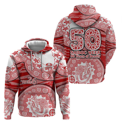 Gold Coast Suns NAIDOC Week 2026 Hoodie Australian Aboriginal Dot Art Dreamtime Pattern Style