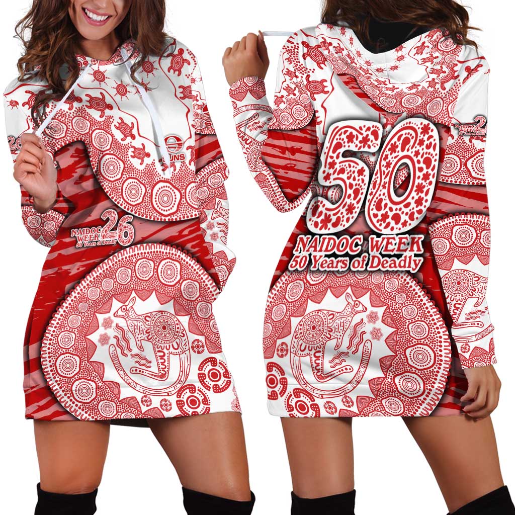 Gold Coast Suns NAIDOC Week 2026 Hoodie Dress Australian Aboriginal Dot Art Dreamtime Pattern Style