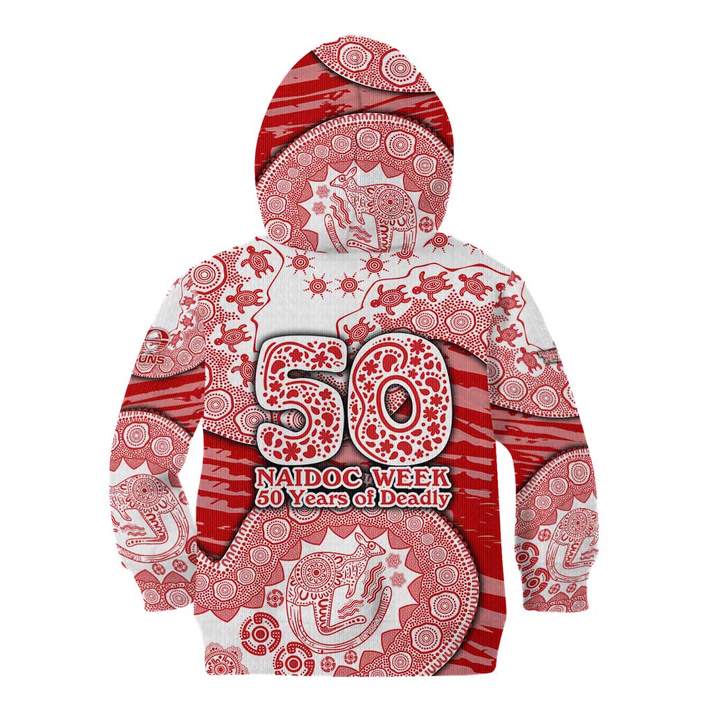 Gold Coast Suns NAIDOC Week 2026 Kid Hoodie Australian Aboriginal Dot Art Dreamtime Pattern Style