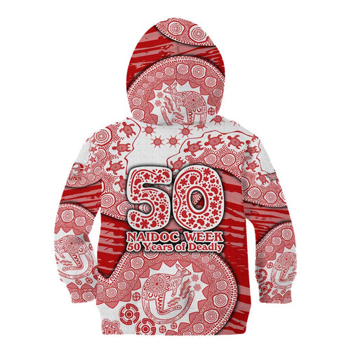 Gold Coast Suns NAIDOC Week 2026 Kid Hoodie Australian Aboriginal Dot Art Dreamtime Pattern Style