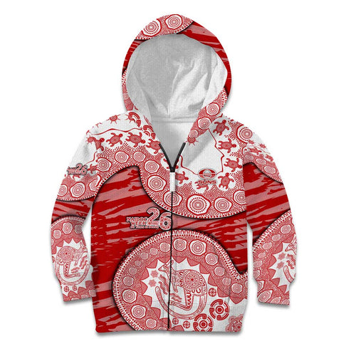 Gold Coast Suns NAIDOC Week 2026 Kid Hoodie Australian Aboriginal Dot Art Dreamtime Pattern Style