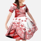 Gold Coast Suns NAIDOC Week 2026 Kid Short Sleeve Dress Australian Aboriginal Dot Art Dreamtime Pattern Style