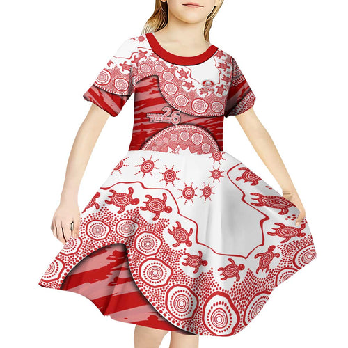 Gold Coast Suns NAIDOC Week 2026 Kid Short Sleeve Dress Australian Aboriginal Dot Art Dreamtime Pattern Style