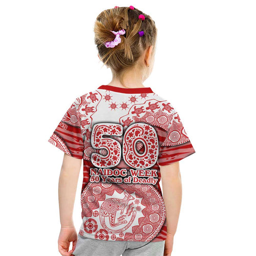 Gold Coast Suns NAIDOC Week 2026 Kid T Shirt Australian Aboriginal Dot Art Dreamtime Pattern Style