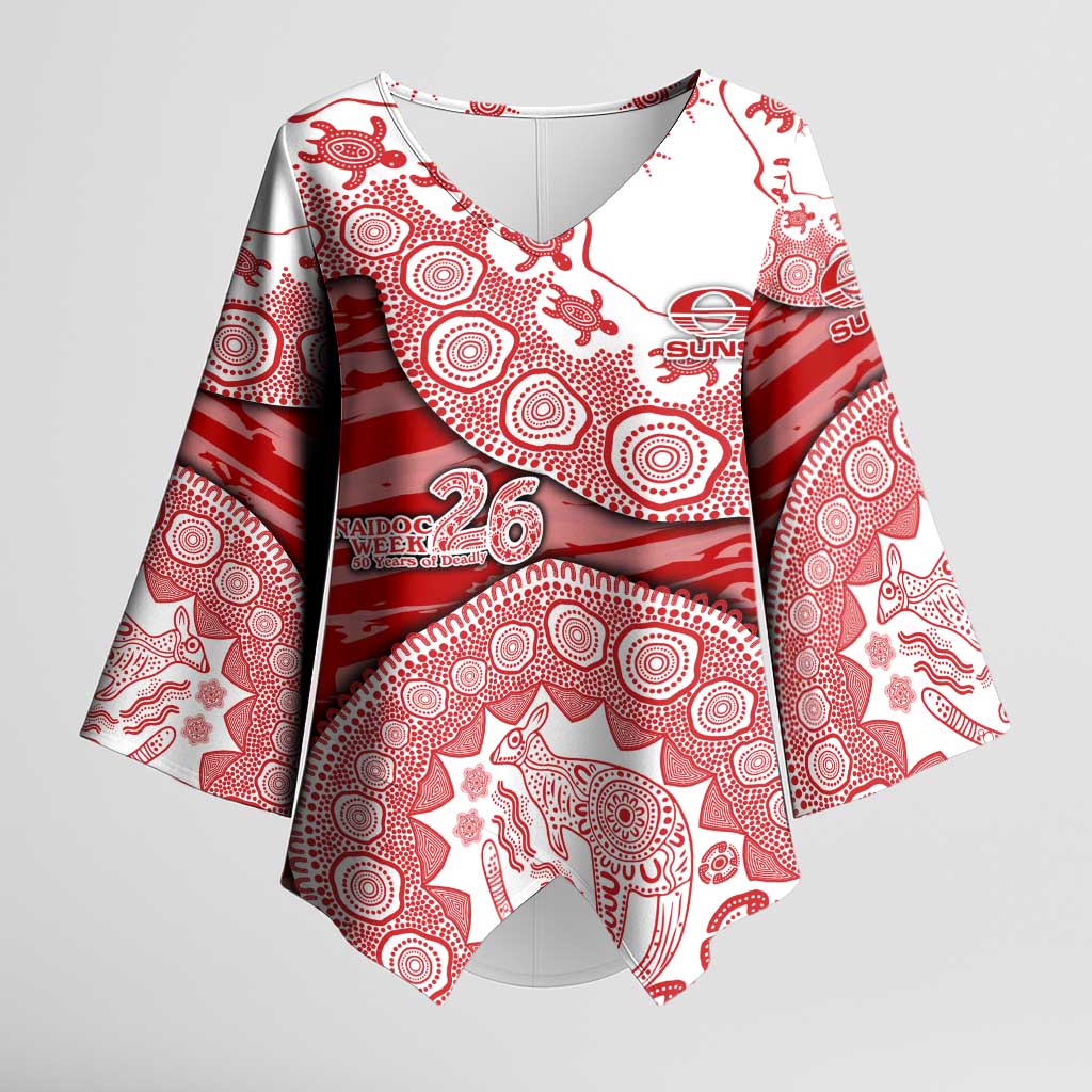 Gold Coast Suns NAIDOC Week 2026 Kimono Sleeve Blouse Australian Aboriginal Dot Art Dreamtime Pattern Style
