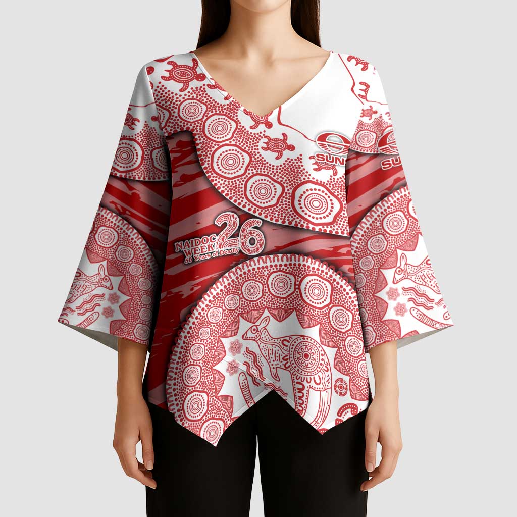 Gold Coast Suns NAIDOC Week 2026 Kimono Sleeve Blouse Australian Aboriginal Dot Art Dreamtime Pattern Style