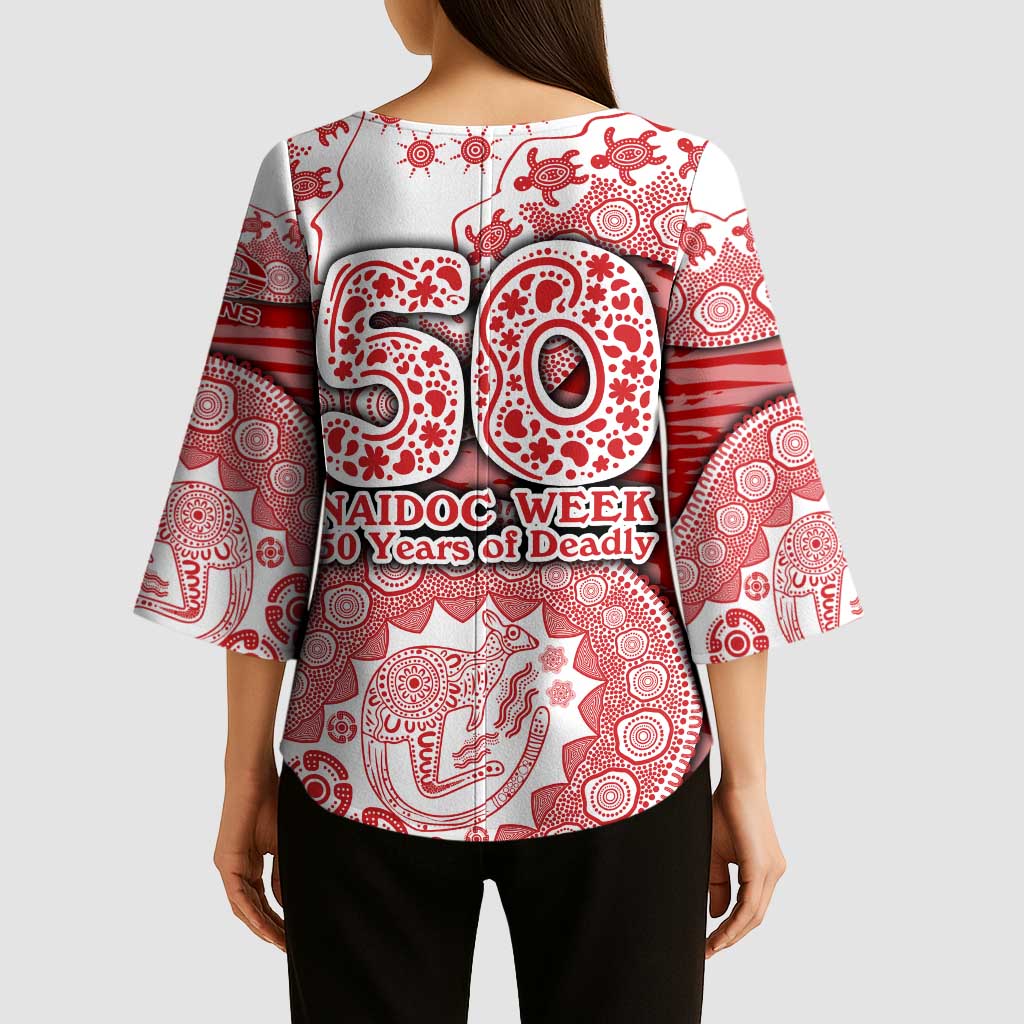 Gold Coast Suns NAIDOC Week 2026 Kimono Sleeve Blouse Australian Aboriginal Dot Art Dreamtime Pattern Style