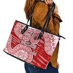 Gold Coast Suns NAIDOC Week 2026 Leather Tote Bag Australian Aboriginal Dot Art Dreamtime Pattern Style