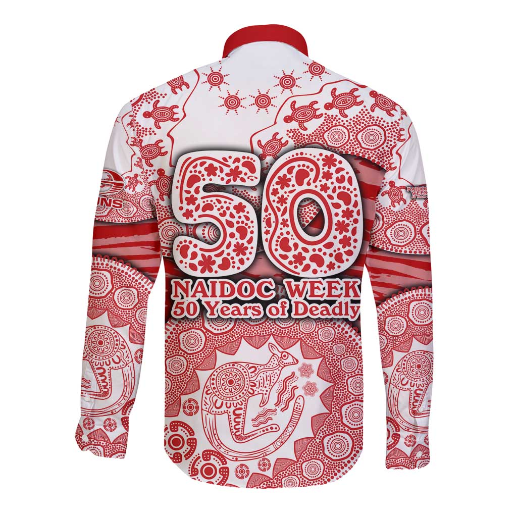 Gold Coast Suns NAIDOC Week 2026 Long Sleeve Button Shirt Australian Aboriginal Dot Art Dreamtime Pattern Style