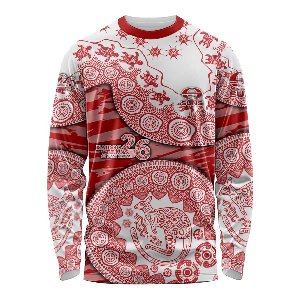 Gold Coast Suns NAIDOC Week 2026 Long Sleeve Shirt Australian Aboriginal Dot Art Dreamtime Pattern Style