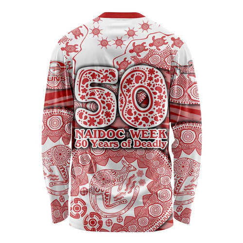 Gold Coast Suns NAIDOC Week 2026 Long Sleeve Shirt Australian Aboriginal Dot Art Dreamtime Pattern Style