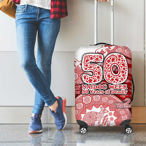 Gold Coast Suns NAIDOC Week 2026 Luggage Cover Australian Aboriginal Dot Art Dreamtime Pattern Style
