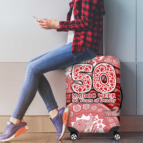 Gold Coast Suns NAIDOC Week 2026 Luggage Cover Australian Aboriginal Dot Art Dreamtime Pattern Style