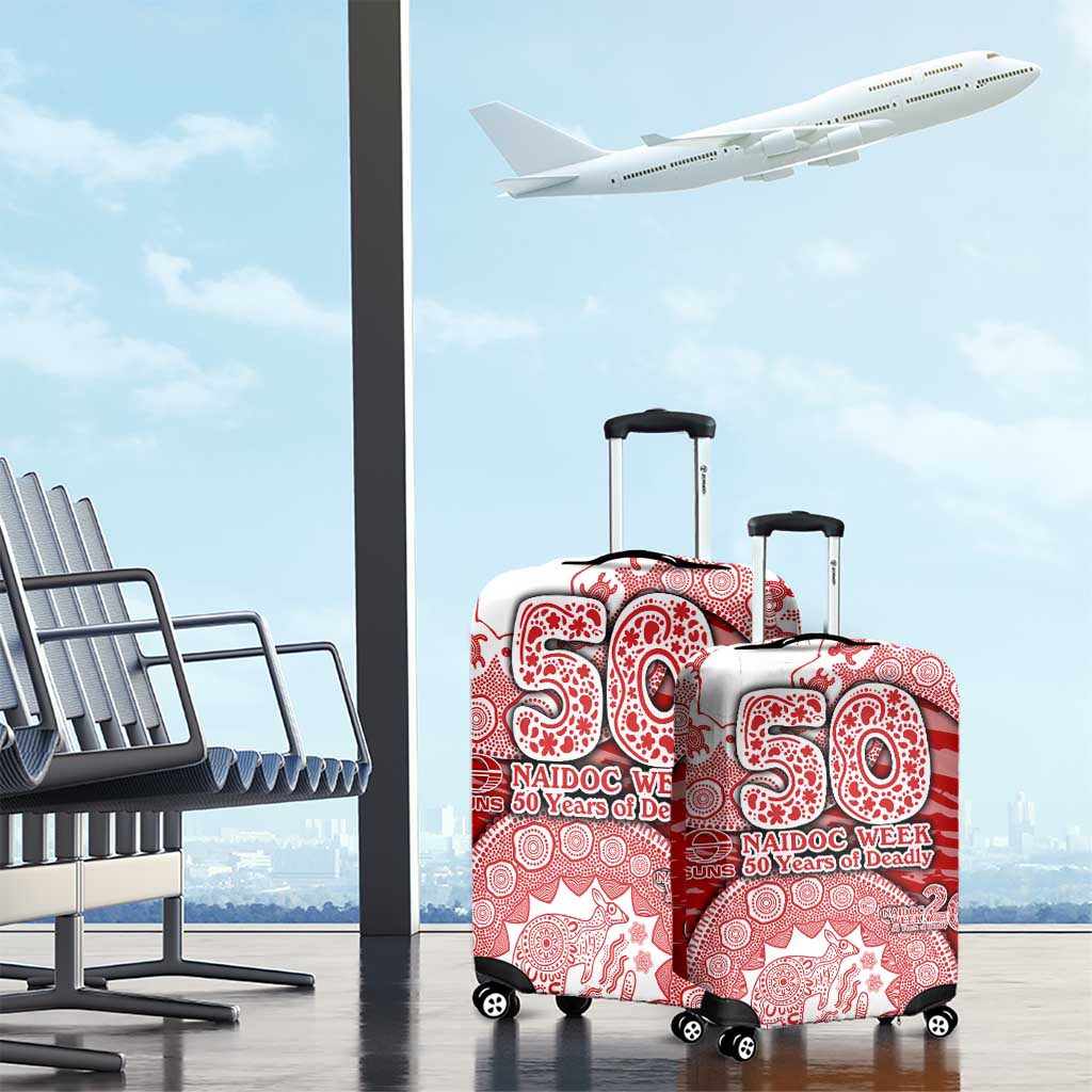 Gold Coast Suns NAIDOC Week 2026 Luggage Cover Australian Aboriginal Dot Art Dreamtime Pattern Style