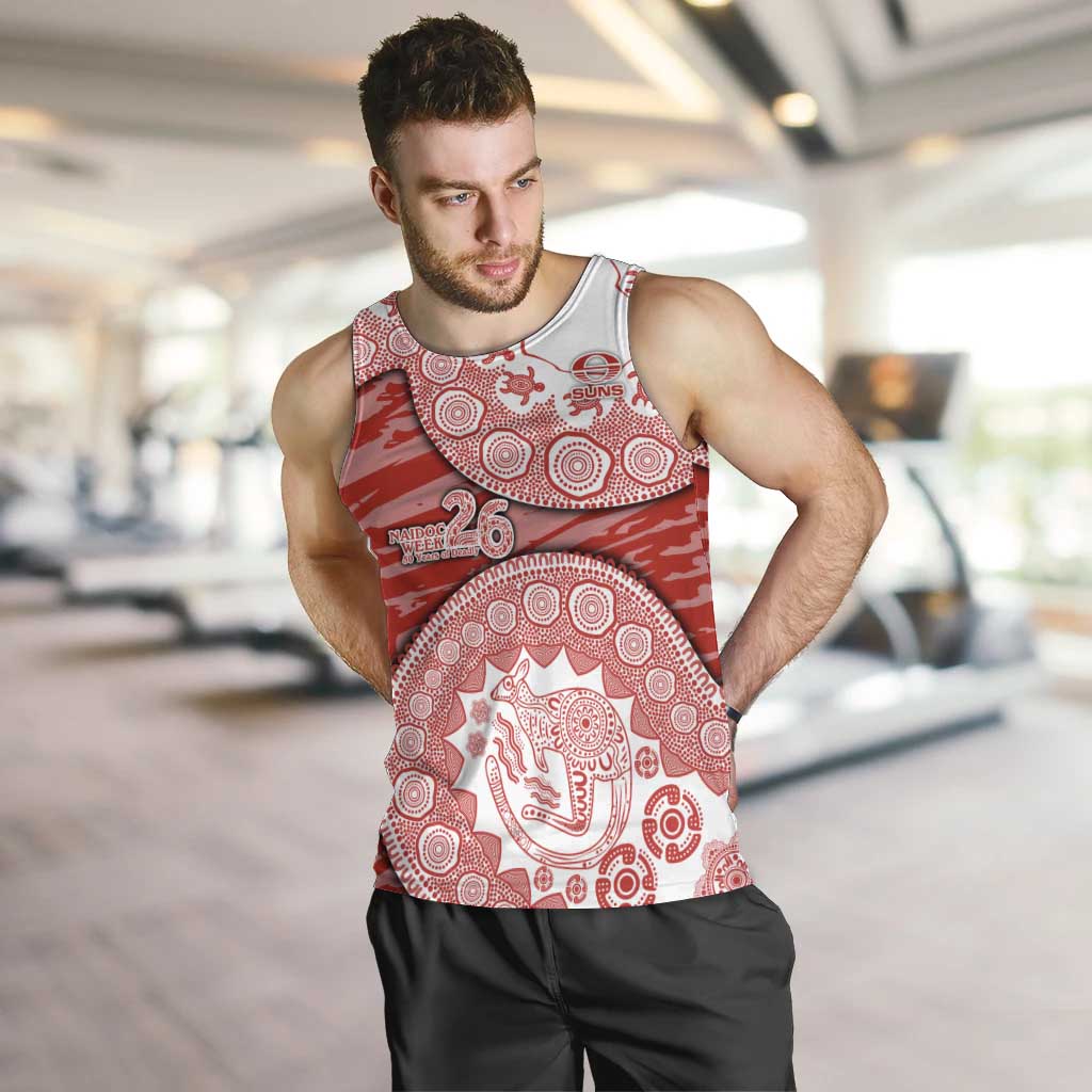 Gold Coast Suns NAIDOC Week 2026 Men Tank Top Australian Aboriginal Dot Art Dreamtime Pattern Style