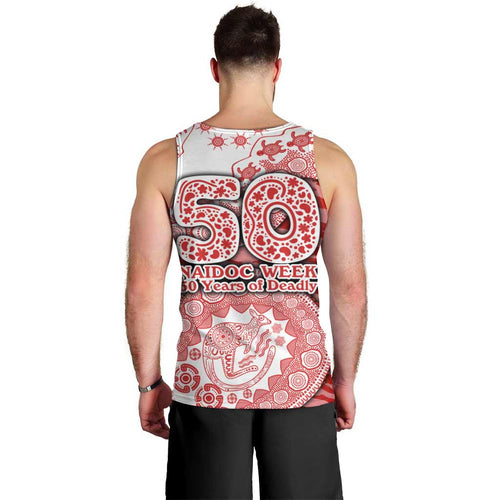 Gold Coast Suns NAIDOC Week 2026 Men Tank Top Australian Aboriginal Dot Art Dreamtime Pattern Style