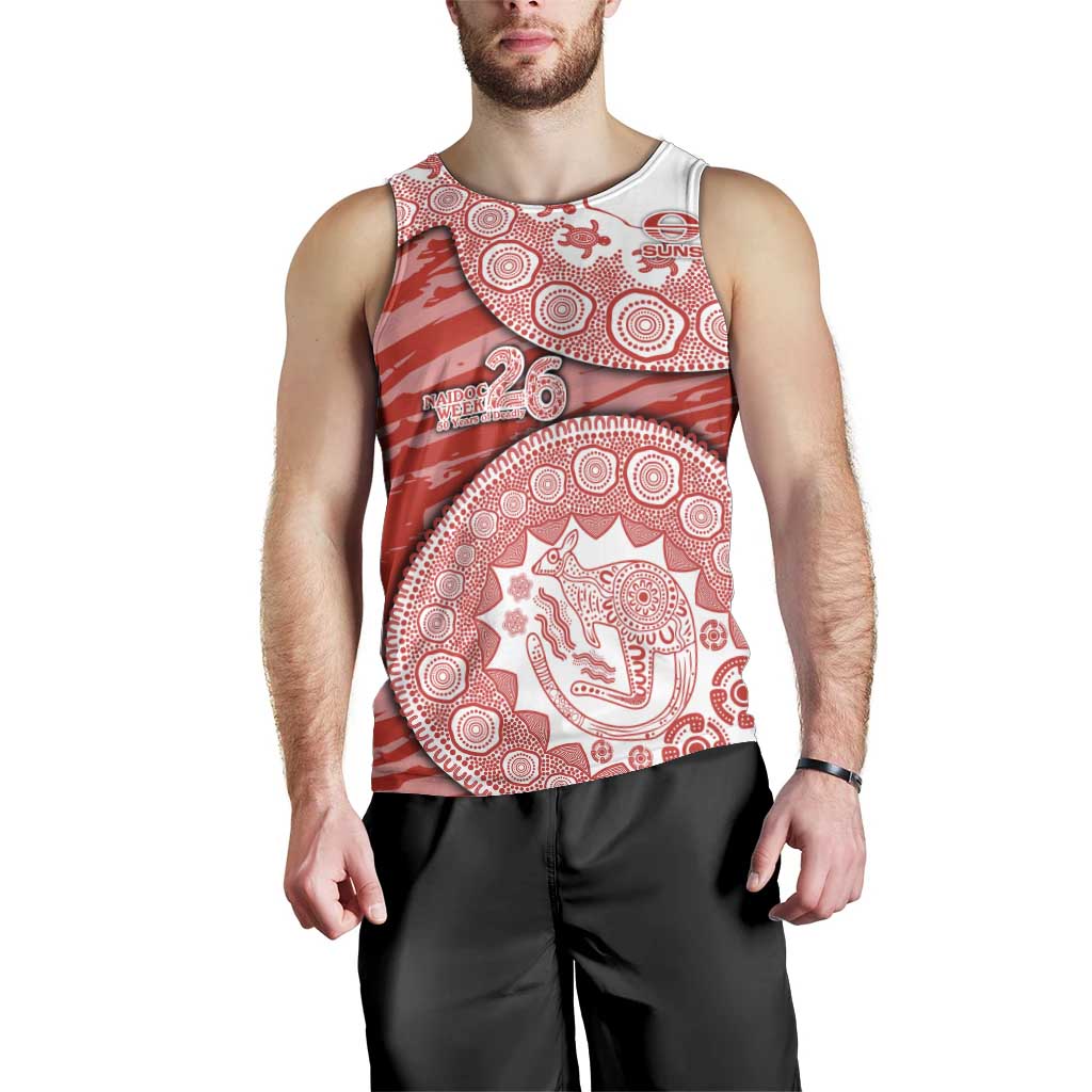Gold Coast Suns NAIDOC Week 2026 Men Tank Top Australian Aboriginal Dot Art Dreamtime Pattern Style