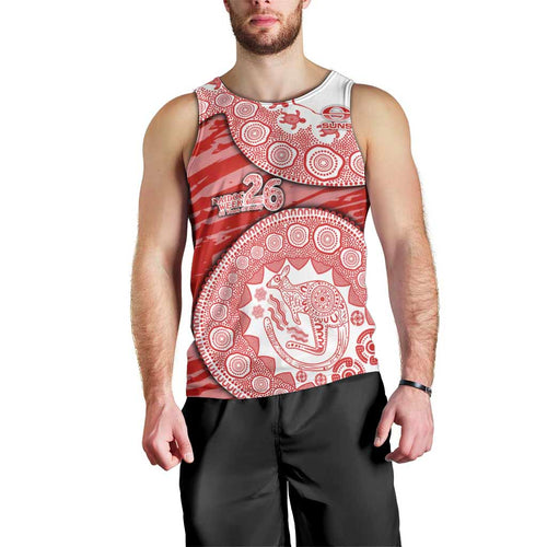 Gold Coast Suns NAIDOC Week 2026 Men Tank Top Australian Aboriginal Dot Art Dreamtime Pattern Style