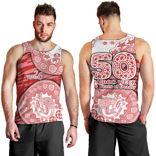 Gold Coast Suns NAIDOC Week 2026 Men Tank Top Australian Aboriginal Dot Art Dreamtime Pattern Style