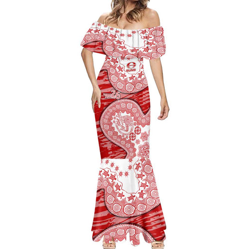 Gold Coast Suns NAIDOC Week 2026 Mermaid Dress Australian Aboriginal Dot Art Dreamtime Pattern Style
